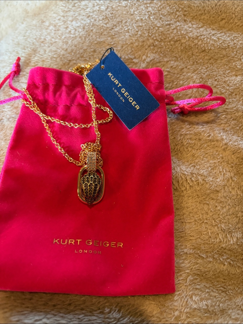 Kurt Geiger eagle necklace in gold nwt